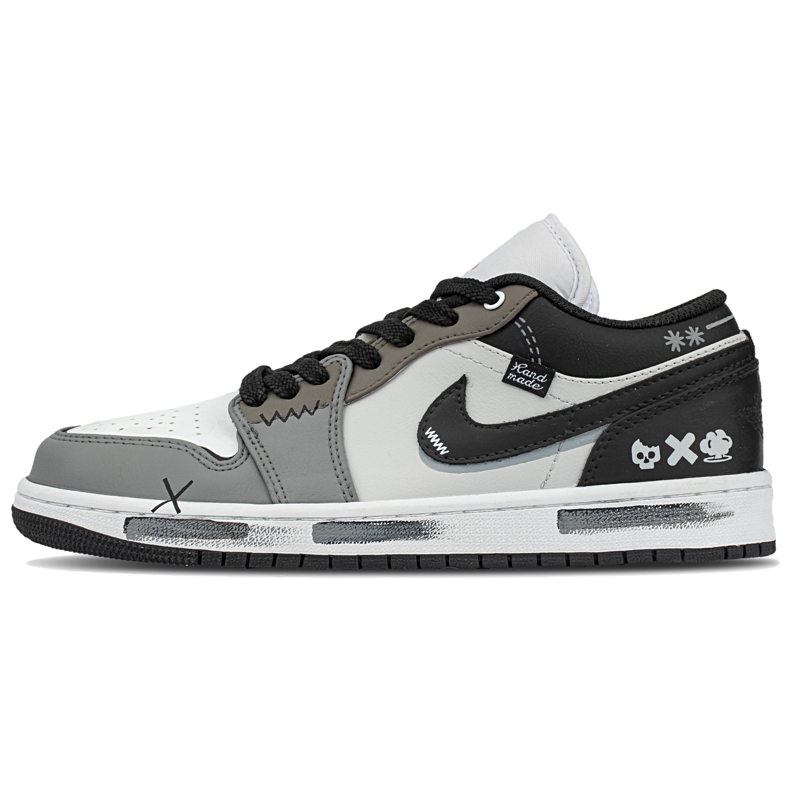 Jordan Air Jordan 1 Cushioning Breathable Cushioning Breathable Low top Vintage Basketball Shoes Unisex