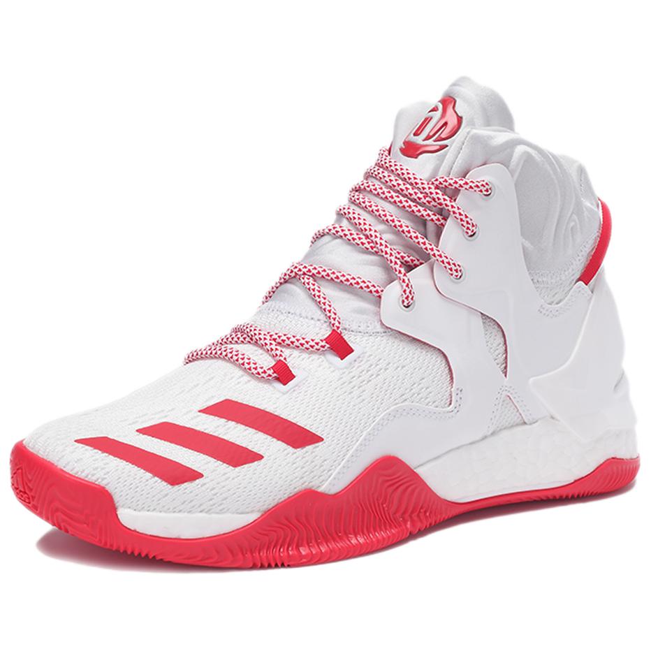 Adidas D Rose 7 High top Basketball Shoes Men’s White Red