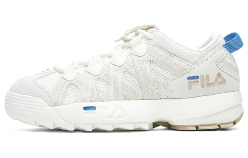FILA FUSION Spaghetti Textile, Synthetic Leather Low top Vintage Basketball Shoes Men's White