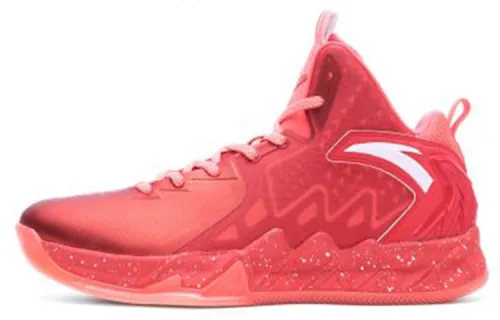 Anta KT2 Thompson 2nd Generation Basketball Series Shock Absorbing Anti-Slip Wear-Resistant High Top Basketball Shoes Men's Red Pink