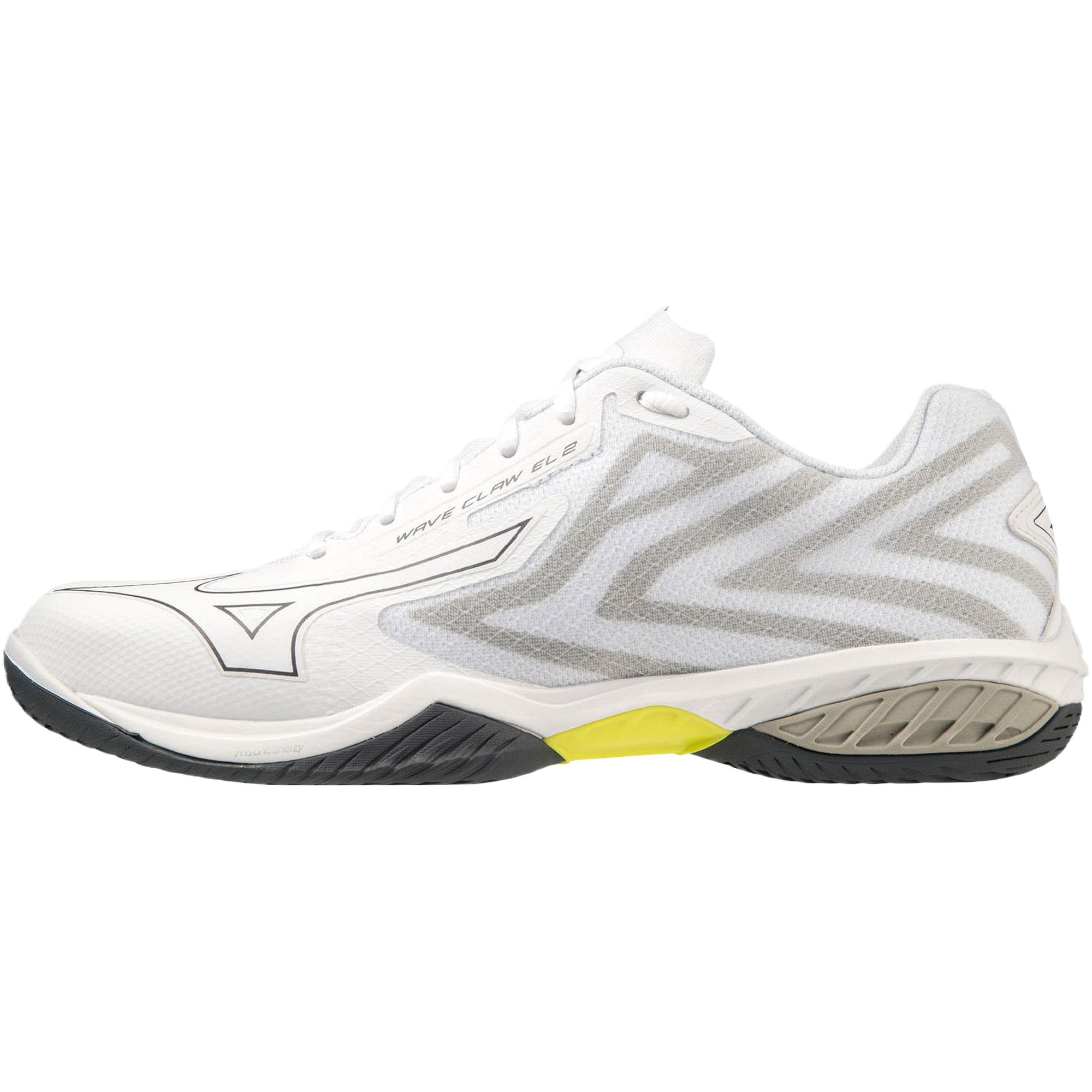 Mizuno Wave Claw EL 2 Slip Resistant Abrasion Resistant Mid top Badminton Shoes Unisex White