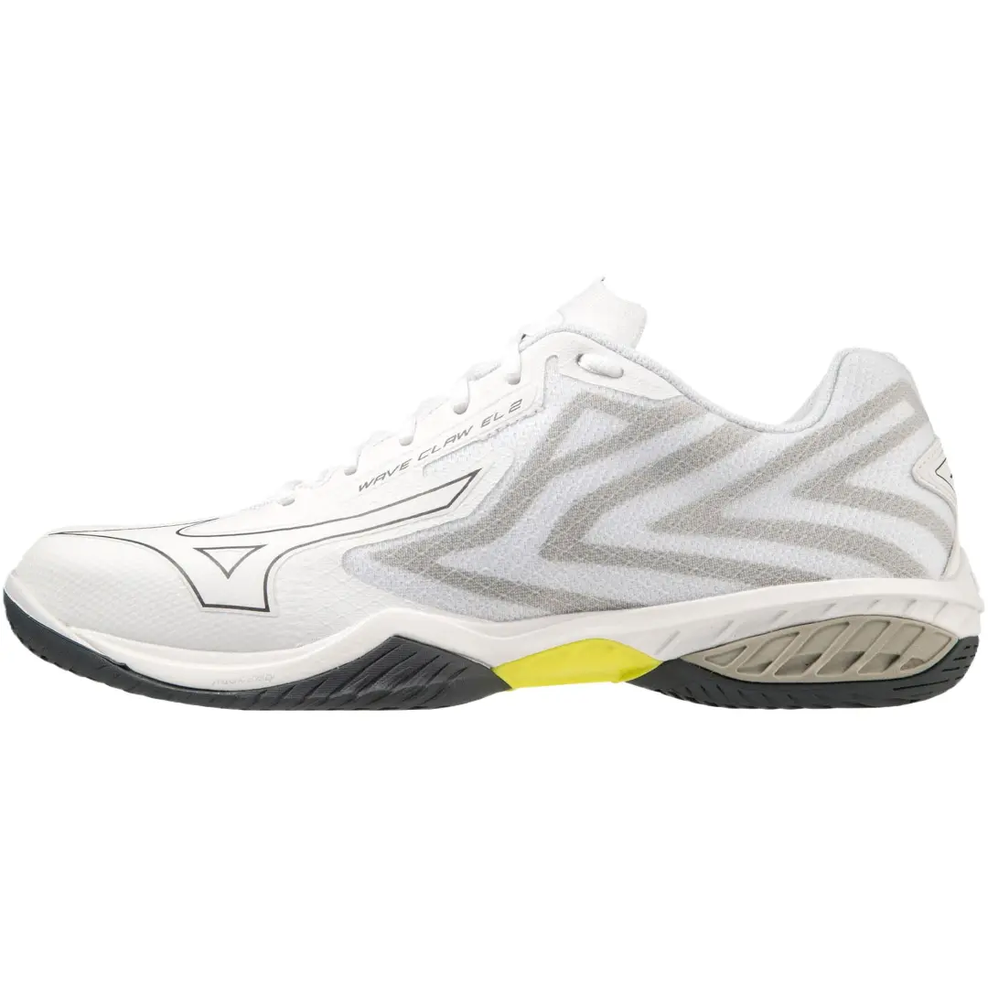 Mizuno Wave Claw EL 2 Slip Resistant Abrasion Resistant Mid top Badminton Shoes Unisex White