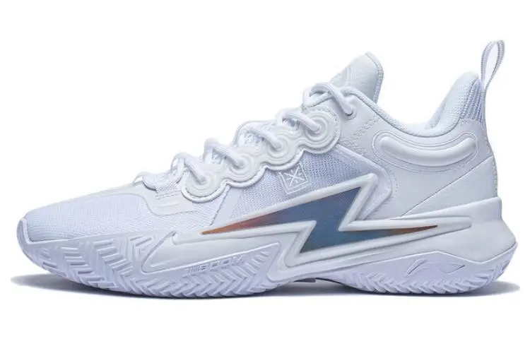 Li Ning Son Of Flash Comfortable And Trendy Abrasion Resistant Breathable Low top Basketball Shoes Men's White