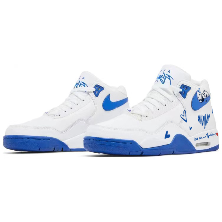 Nike Flight Legacy Beating Electrocardiogram, Heart Panda Abrasion Resistant Mid top Vintage Basketball Shoes Men’s