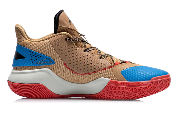 Li Ning Sprint SE Abrasion Resistant Slip Resistant Mid top Performance Basketball Shoes Men’s Brown