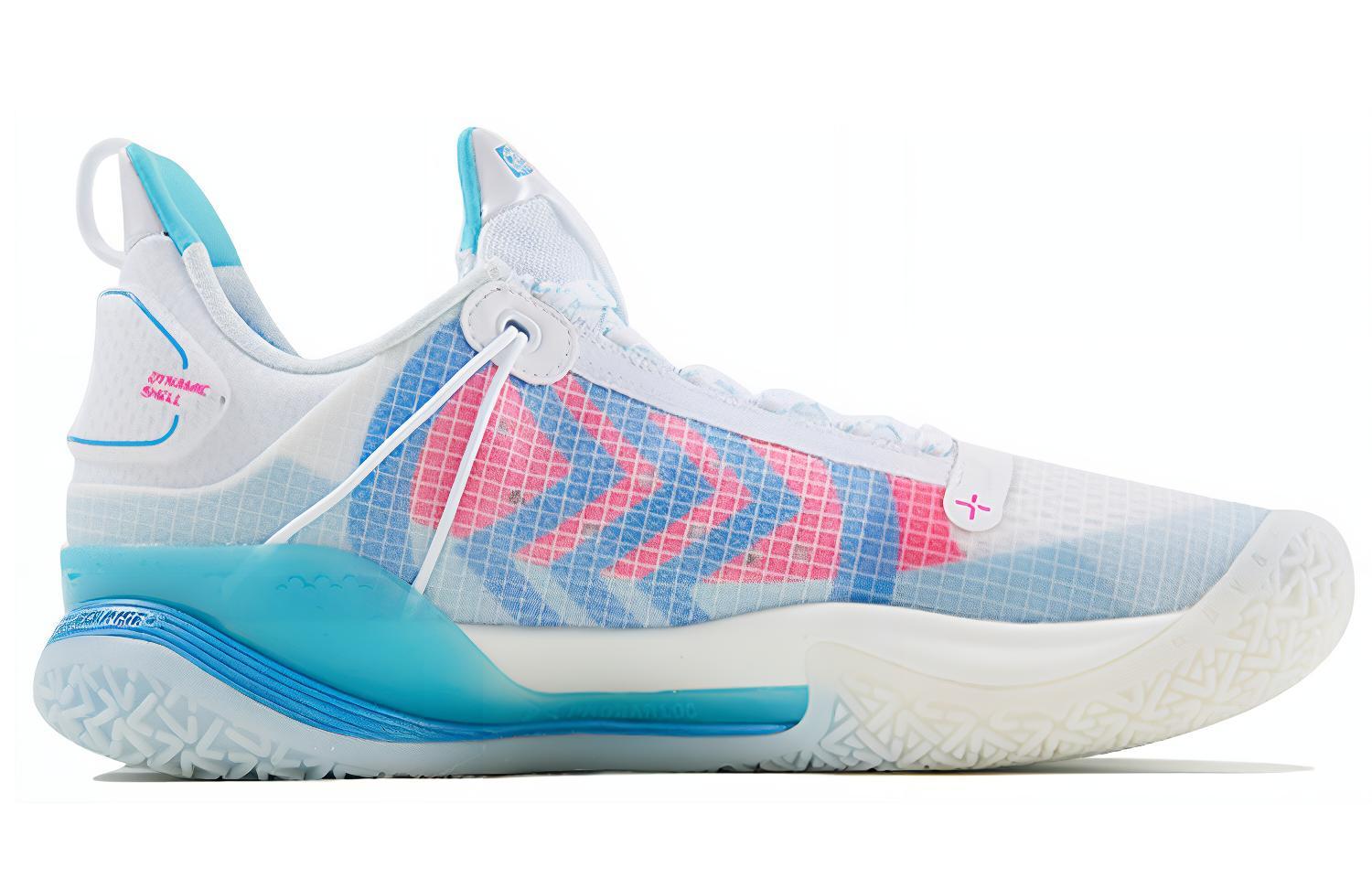 Li Ning Speed 7 Premium PE Abrasion Resistant Breathable Low top Basketball Shoes Men’s White Blue Pink