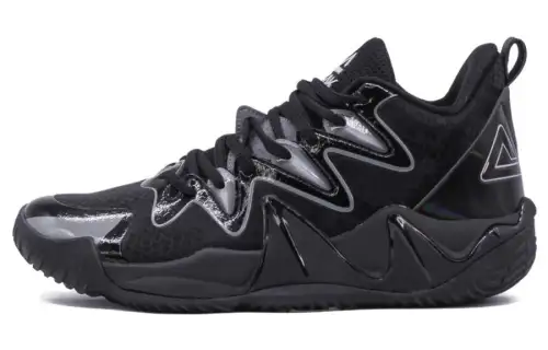 PEAK Outdoor Monster V3 Comfortable And Breathable Cushioning Slip Resistant Mid top Basketball Shoes Men's Black