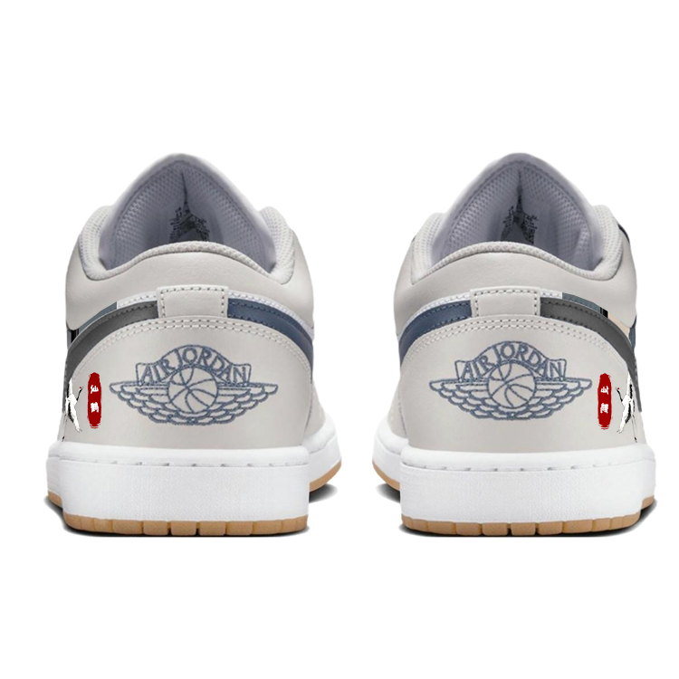 Jordan Air Jordan 1 Slip Resistant Abrasion Resistant Low top Vintage Basketball Shoes Unisex White