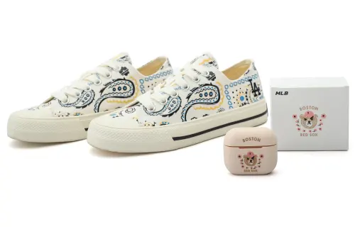 MLB Playball Canvas Shoes Unisex Low Top White