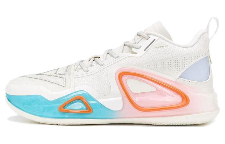 PEAK Surfing The Big Triangle 2.0 Basketball Shoes Men’s Mid Top White/Beige/Blue/Pink