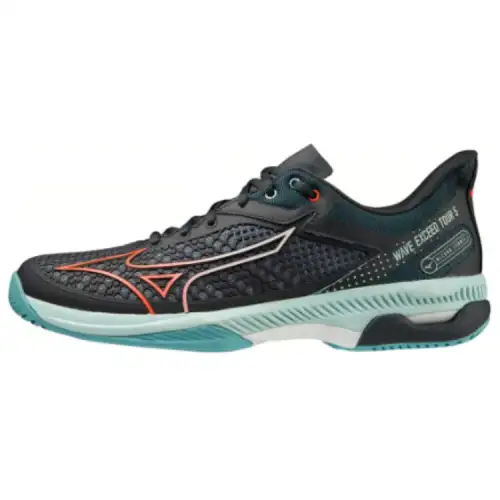 Mizuno Wave Exceed Tour 5 Cushioning, Wear Resistant Low top Tennis Shoes Unisex Black