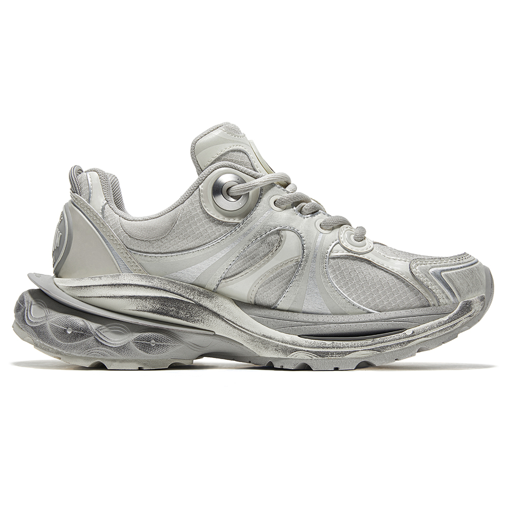 Palladium PALLALOOP JG TTL Slip Resistant Abrasion Resistant Low top Chunky Sneakers Unisex Ecru Silver Gray