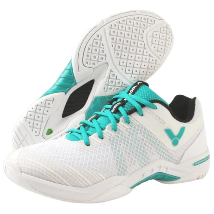 VICTOR Abrasion Resistant Low top Badminton Shoes Unisex White Blue