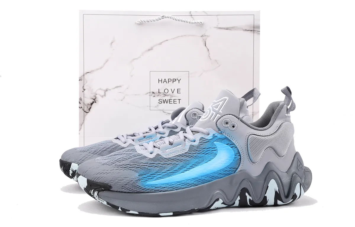 Nike Giannis Immortality 2 Slip Resistant Coverage Low top Basketball Shoes Men's Gray Blue