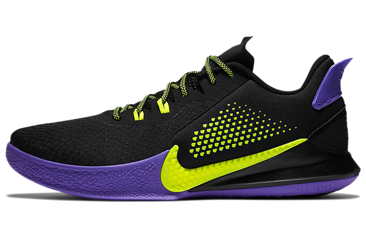 Мужские кроссовки Nike Nike Mamba Fury ep (черно-фиолетово-желтые)