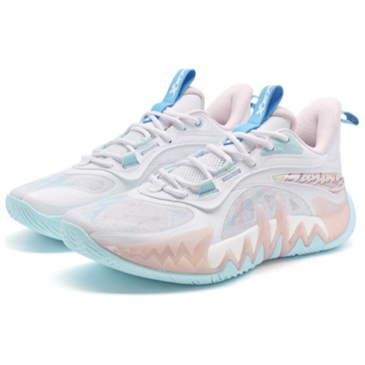XTEP Reverse 2 Cushioning Low top Basketball Shoes Men’s Pink Blue