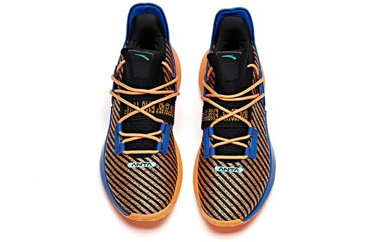 ANTA Airspace 2 Basketball Shoes Men’s Low Top Black/Yellow Orange/University Red