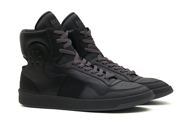 EQLZ EQUALIZER 1970 Lightweight High top Vintage Basketball Shoes Black Mist Made In USA Nappa Genuine Leather