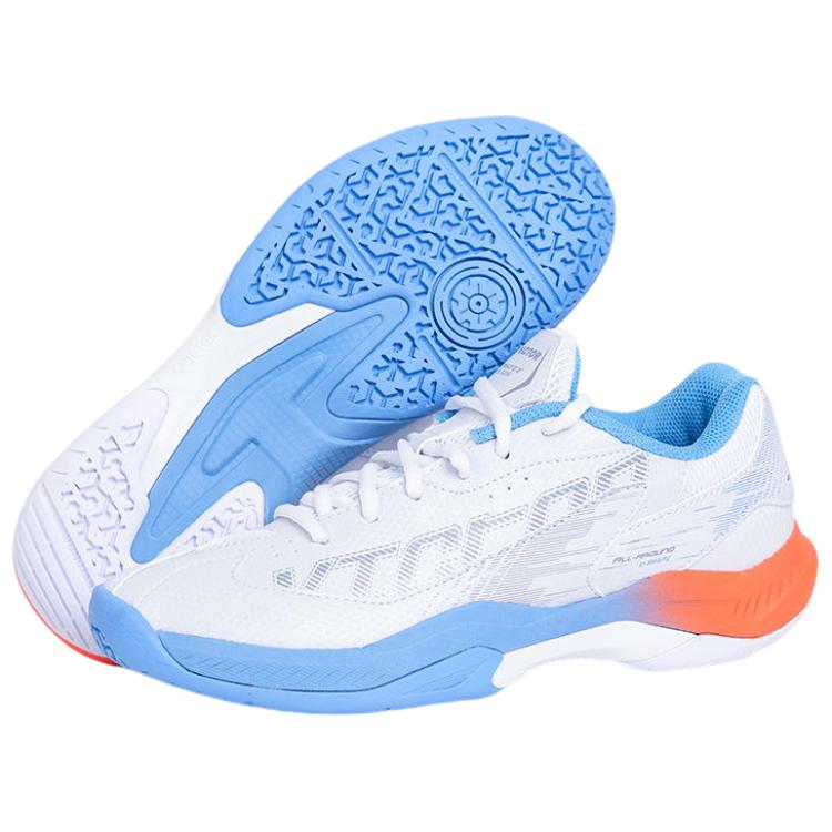 VICTOR Mesh, Synthetic Leather Cushioning Slip Resistant Abrasion Resistant Low top Badminton Shoes Unisex White Blue