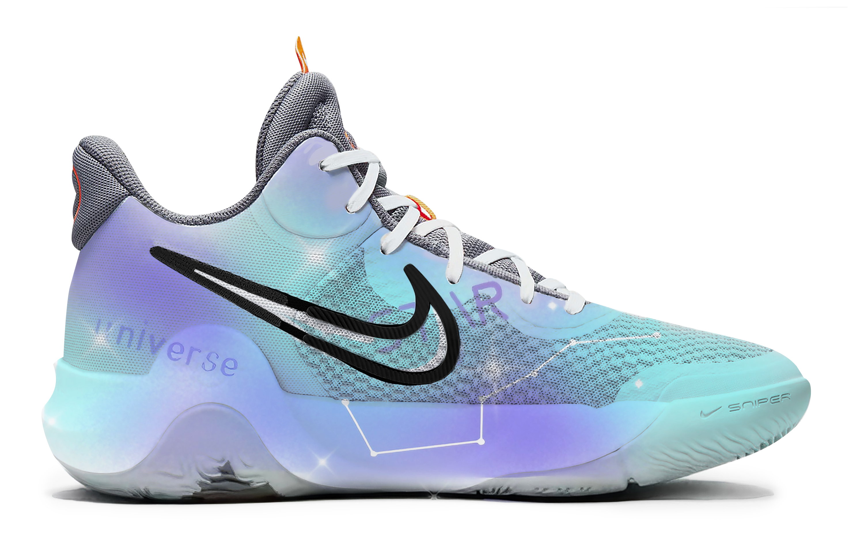 Nike KD Trey 5 IX Slip Resistant Abrasion Resistant Low top Vintage Basketball Shoes Unisex Light Blue