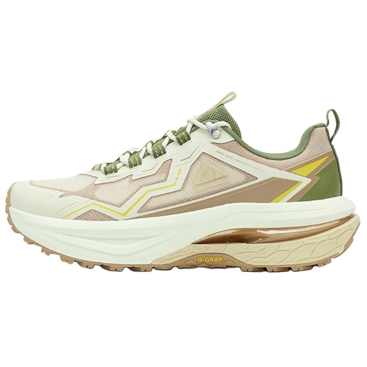 QIAODAN Fashion Trend Cushioning Slip Resistant Breathable Low top Hiking Shoes Men’s Yellow Green