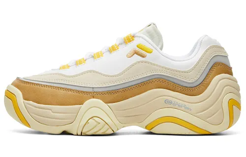 FILA FUSION Handle Synthetic Leather Low top Vintage Basketball Shoes Women's White Yellow