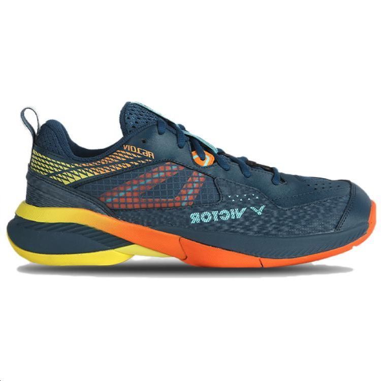 VICTOR Versatile Cushioning, Wear Resistant Low top Badminton Shoes Unisex Blue Orange