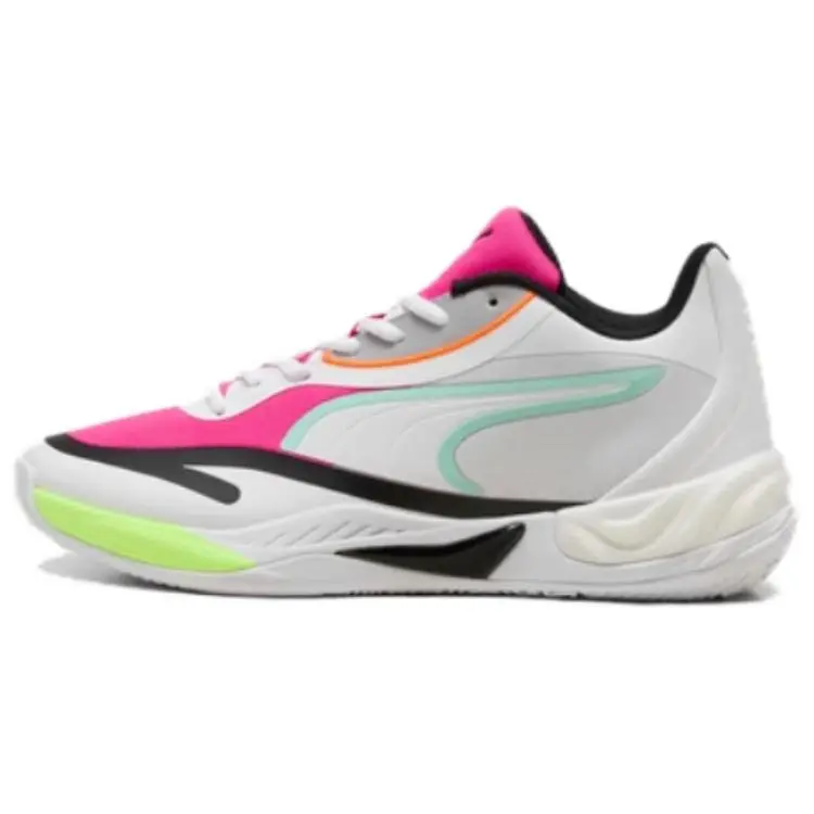 PUMA All Pro Nitro Cushioning Low top Basketball Shoes Unisex Pink White Blue