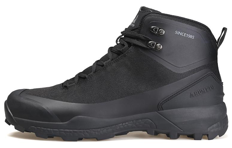 HUMTTO Trendy Slip Resistant, Abrasion Resistant, Breathable High top Hiking Shoes Men’s Black