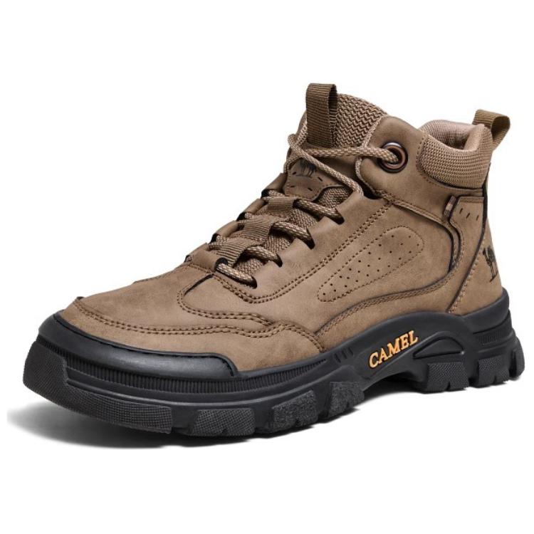 CAMEL Trail Running In Wilderness Microfiber Leather Mid top Hiking Shoes Men’s