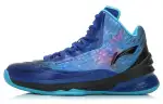 Li Ning Trendy Cushioning Slip Resistant Abrasion Resistant High top Basketball Shoes Men's Blue Black