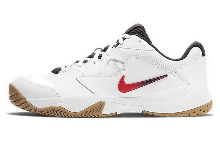Nike Court Lite 2 comfortable shock-absorbing low-top tennis shoes for men and women, white and red