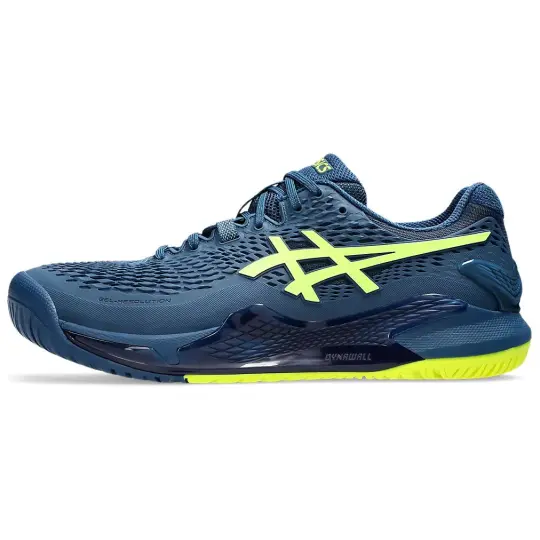 Asics Gel Resolution 9 Low top Tennis Shoes Men's Blue Yellow