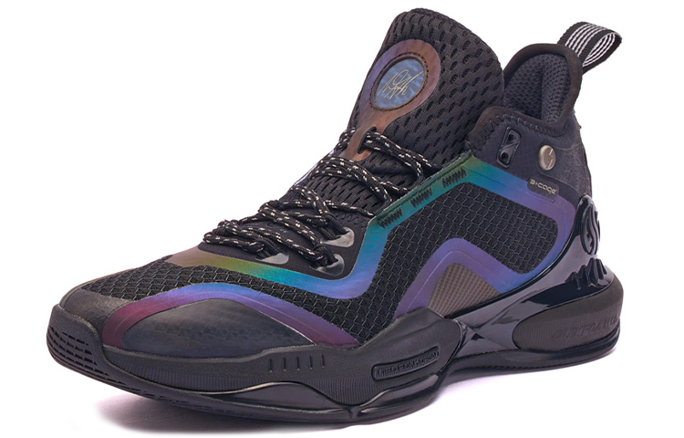 361° AG 2 Aaron Gordon AG2 Anti-Slip Wear-Resistant Mid-Top Basketball Shoes Obsidian Black