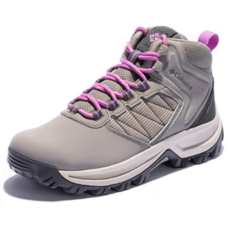 Columbia Slip Resistant Abrasion Resistant Mid top Mountaineering Shoes Women’s Gray Pink