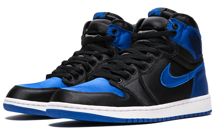 Мужские кроссовки Jordan Air Jordan 1 Retro Satin Royal (сине-черные) — 黑/皇家/白 — фото 3