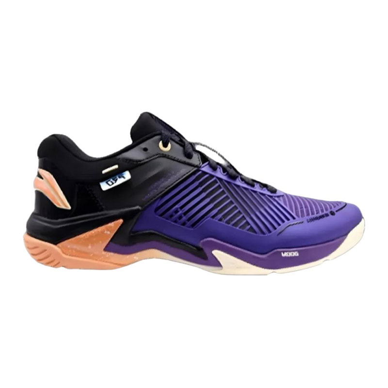 Li Ning Pro Textile, Synthetic Leather Cushioning Slip Resistant Abrasion Resistant Low top Badminton Shoes Unisex