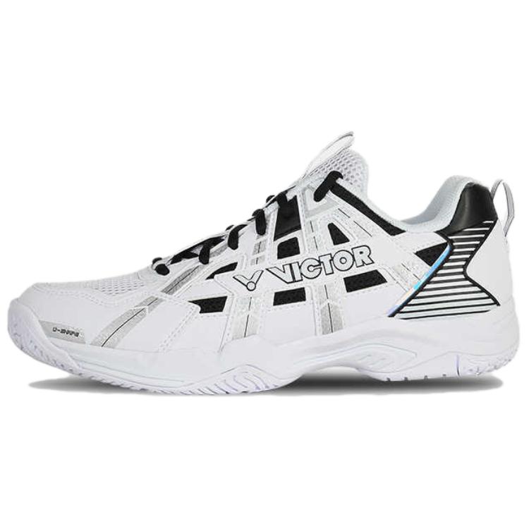VICTOR Cushioning Slip Resistant Rebound Low top Badminton Shoes Unisex Black White