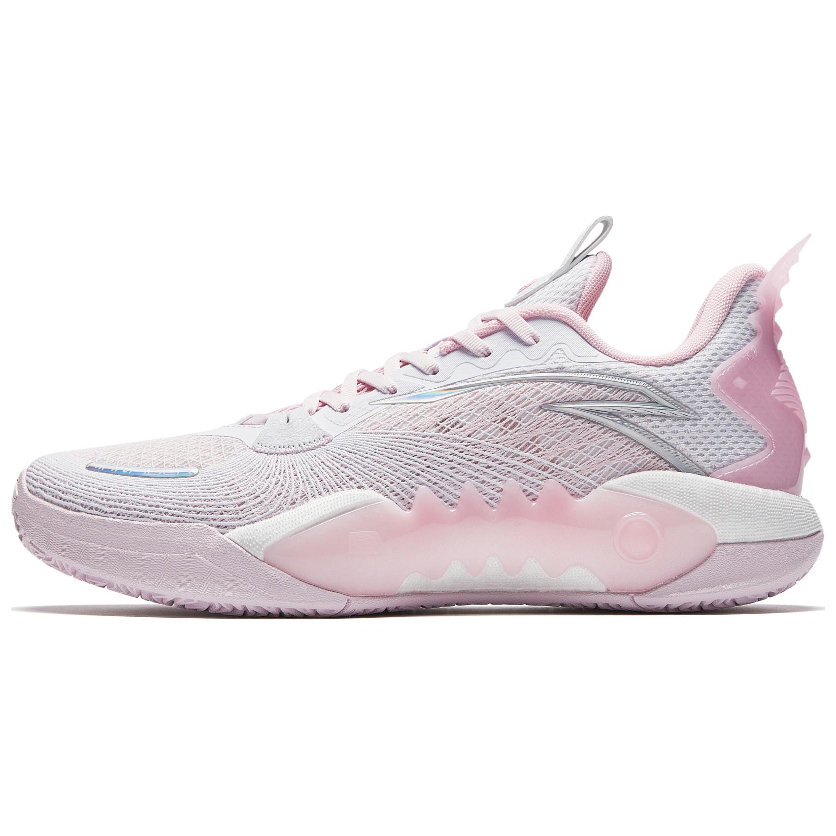 Anta Shock Wave 5 Team V2 Cushioning, Wear Resistant Low top Basketball Shoes Men's White Pink