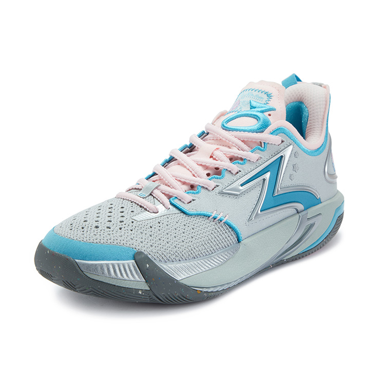 361° BIG3 6.0 Pro Cushioning Slip Resistant Breathable Low top Basketball Shoes Men’s Pink Blue Mismatched