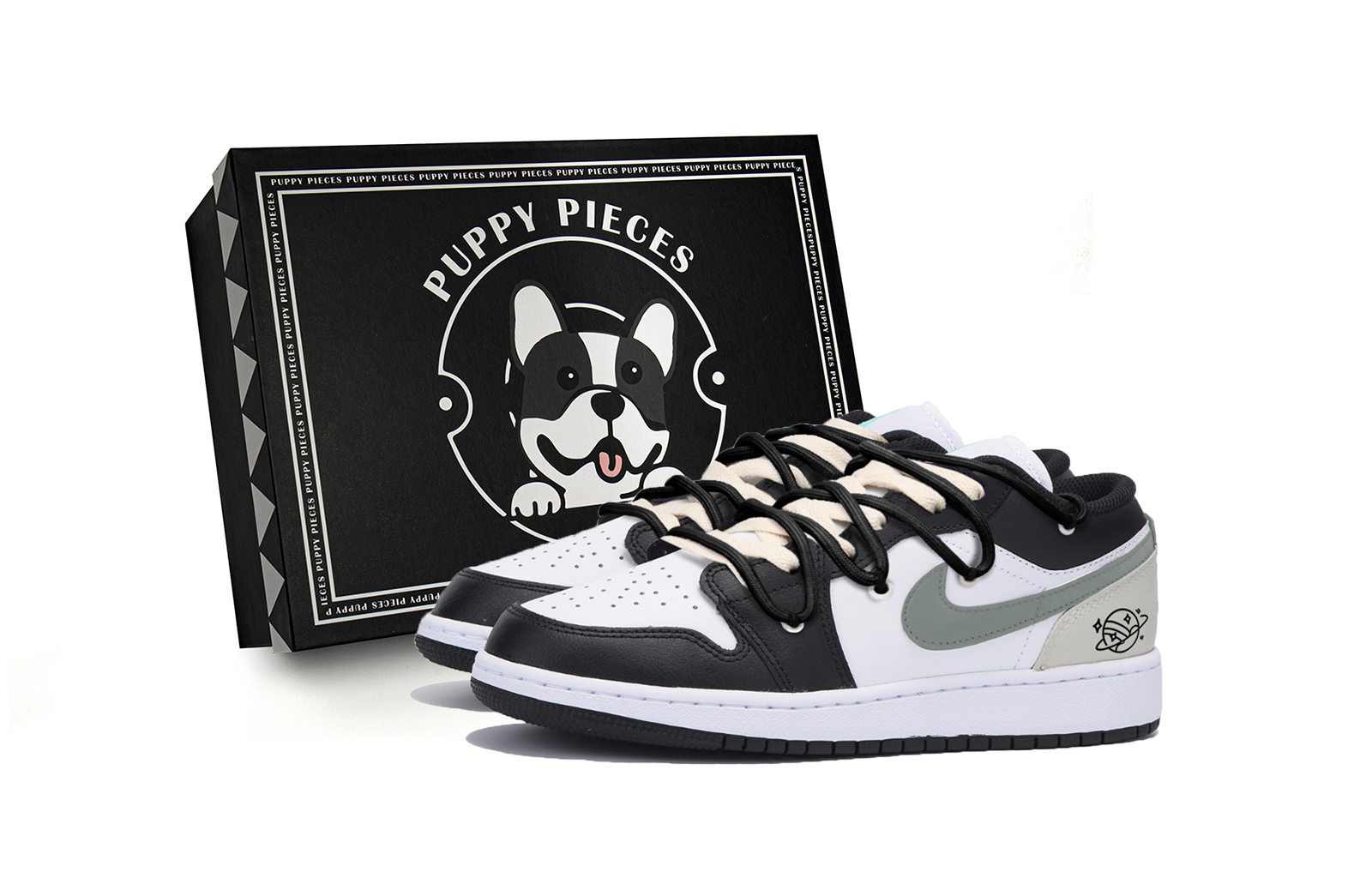 Jordan Air Jordan 1 Slip Resistant Abrasion Resistant Low top Vintage Basketball Shoes Men’s Black White Gray