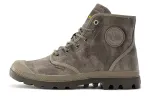 Palladium Pampa Canvas Shoes Unisex High Top Lunar Rock Gray
