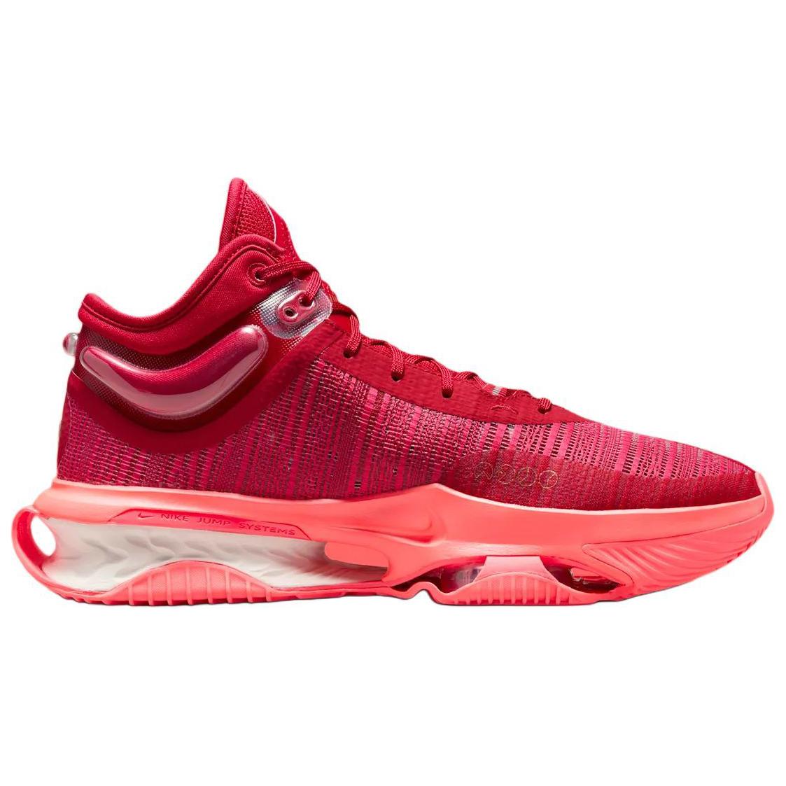 Nike AIR ZOOM GT JUMP 2 Slip Resistant Abrasion Resistant Mid top Basketball Shoes Unisex Red