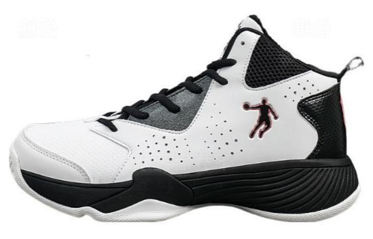 QIAODAN Comfortable Cushioning, Wear Resistant High top Basketball Shoes Men’s White