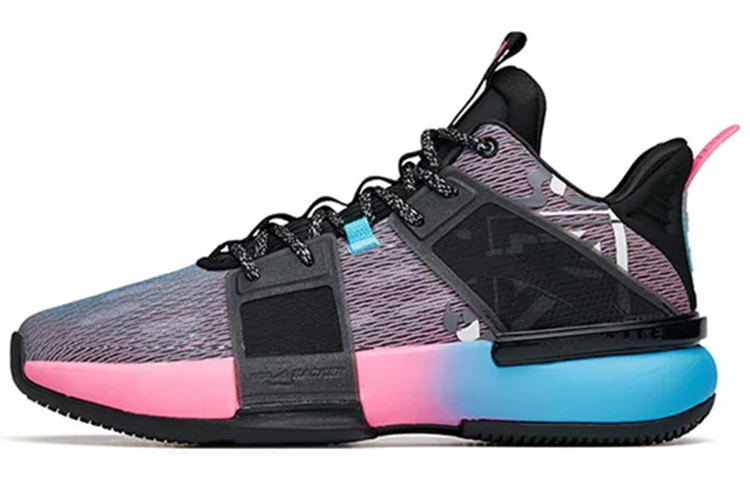 ANTA Basketball Shoes Men’s Mid Top Black/Pink/Blue