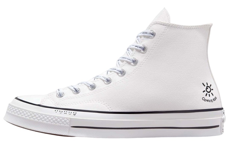 Converse 1970s chuck taylor all star casual and versatile high-top canvas shoes for men and women, white