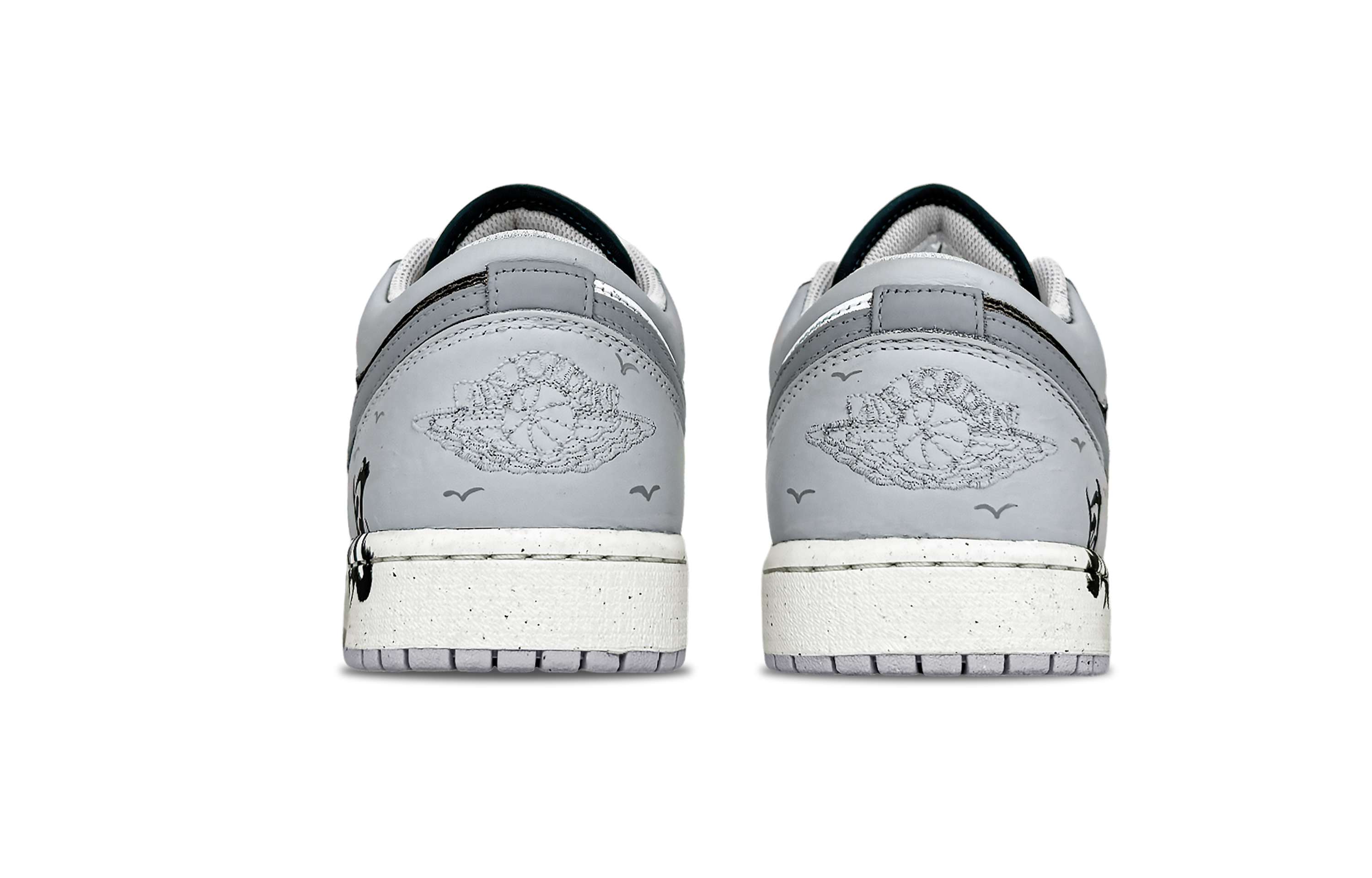 Jordan Air Jordan 1 Chinese Style All The Best Leather Low top Vintage Basketball Shoes Men’s Gray White