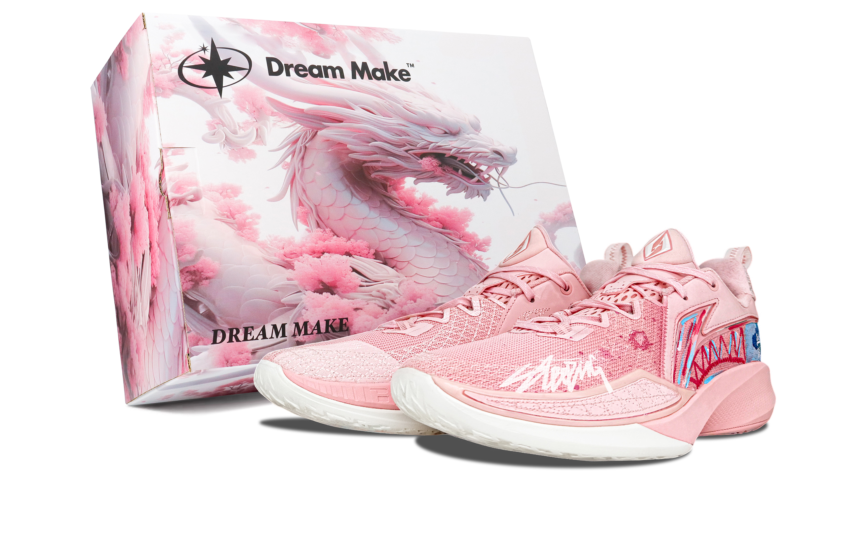 Li Ning Speed 2 Cushioning Breathable Cushioning Breathable Low top Basketball Shoes Men’s Cherry Blossom Pink
