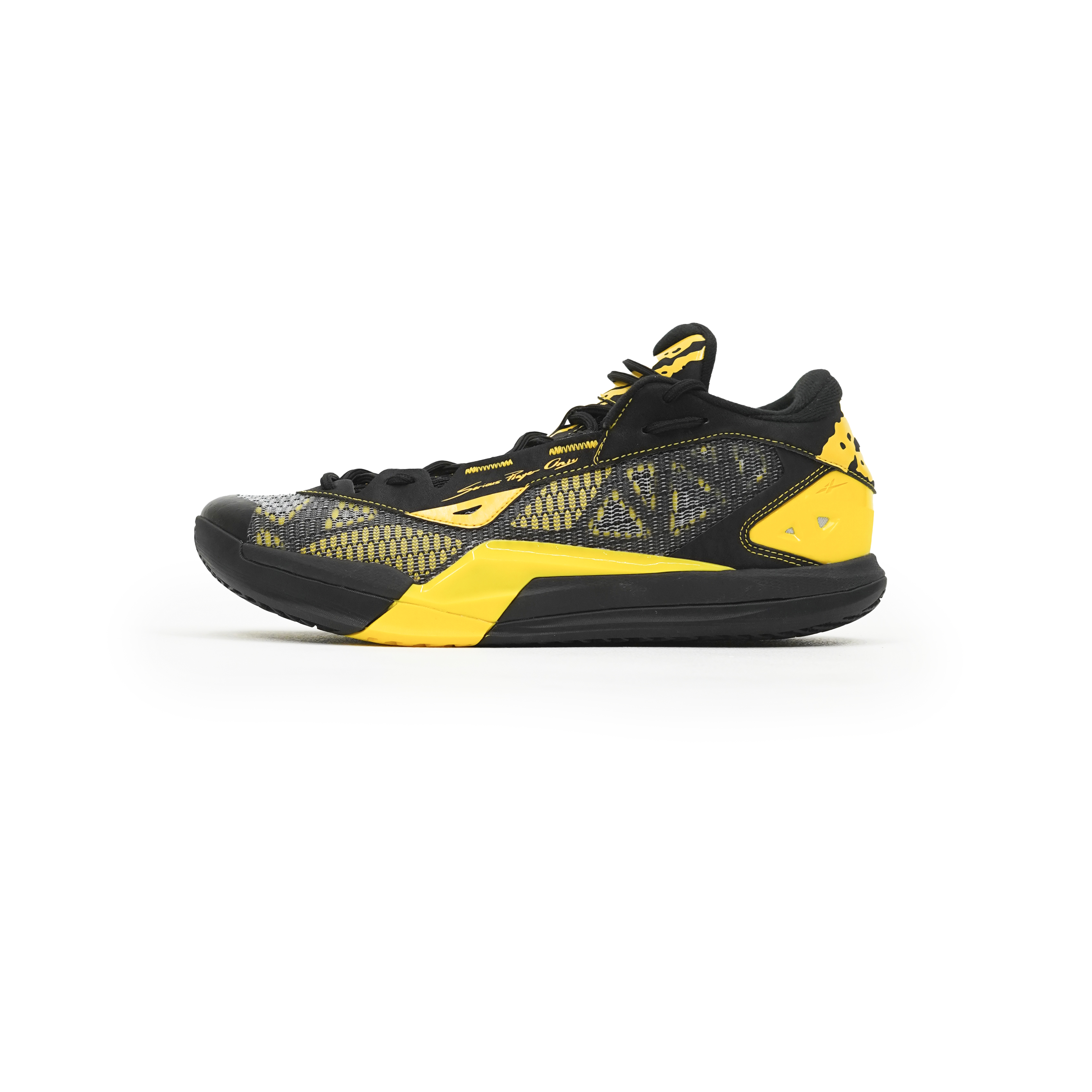 Serious Player Only Game 1 SPIDER round toe lace-up, non-slip, wear-resistant, breathable, low-top, practical basketball shoes, same style for men and women, black and yellow