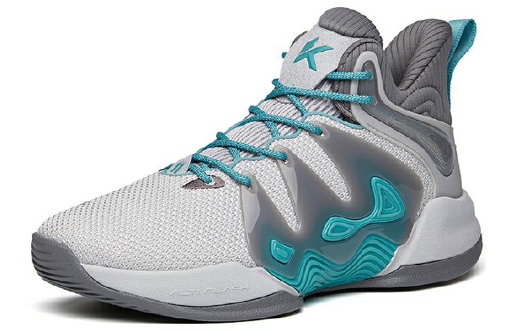 Anta Mountain 1 Fabric Cushioning Slip Resistant Abrasion Resistant Mid top Basketball Shoes Men’s Floating Cloud Gray